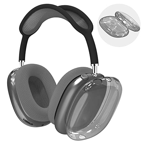 Galafoki For Airpod Max Case Cover, Clear Soft Tpu Anti-Scratch Protective Case Cover, No Yellowing Transparent Accessories For Apple Airpods Max (Clear Black) #TOP3