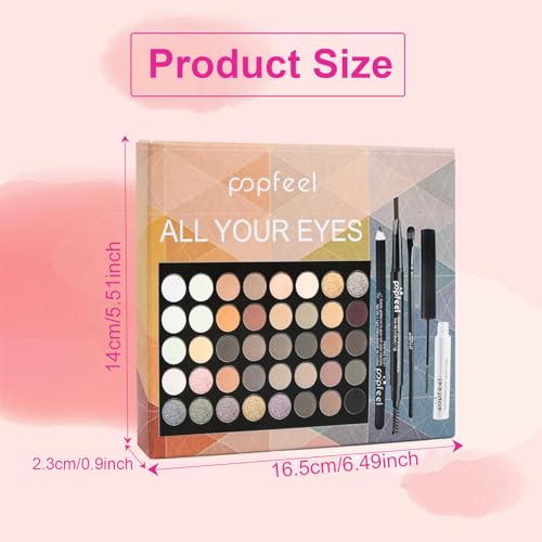 Augen Schminke Set, All-in-One Komplettes Make-up-Set, Schmink Kit mit 40 Farben Lidschatten Palette Mascara Brauenstift Eyeliner und bürsten, Alles in Einem Kosmetik Makeup Set für Mädchen Frauen – Bild 5