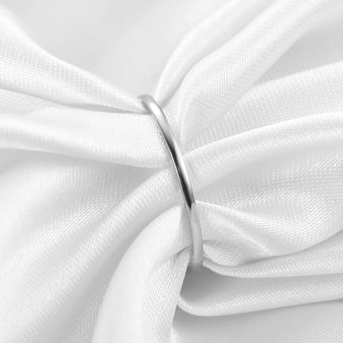 Beydodo Stackable Rings for Women, Stainless Steel Rings for Women Wedding Size 5 to 10 Pinky Ring Band 1mm Silver4