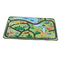 MOTHNUR Kids Play Mat for Toddlers Dinosaur Rug Non-slip Road Map Carpet Foldable Infant Playmat Car Tracks for Boys and Girls Bedroom and Playroom 50x80cm