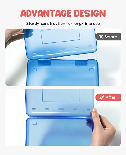 Gamenote Plastic Pencil Case Box With Lid Snap Closure, Large Capacity School Supplies Storage Organizer Box For Kids (1) #TOP1