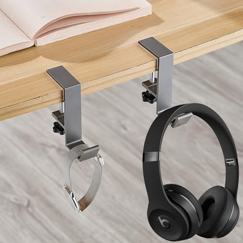 Headset Halterung Tisch,Kopfhörer Halterung Verstellbarer,Headset Ständer mit Einlagiger Haken,Headphone Holder Schwarz,Kopfhörer Ständer,Headset Halter Monitor für Bürotische,Computertische