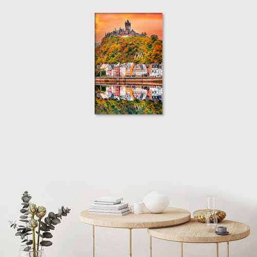 Lienzo de paisaje alemán de 16x24'' para renovar la decoración del baño y hogar 4