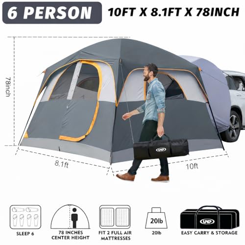 Carpa para camping SUV para 6 personas impermeable y a prueba de viento miniatura 2