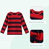 Moon Tree Big Boys Striped Shirt Kids Cotton T-Shirts Long Sleeve Top Black and Red 10T/ 9-10 Years #2