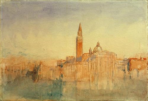 Lienzo de San Giorgio Maggiore al atardecer de Turner: evoca la belleza romántica de Venecia