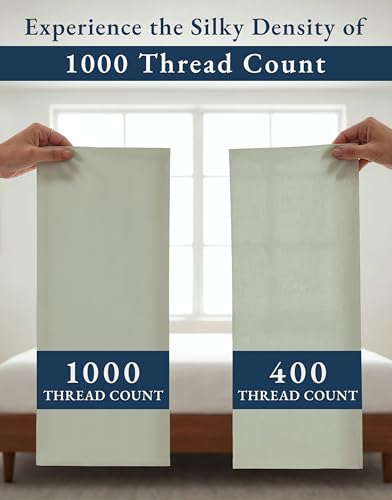 Image of LANE LINEN Bed Sheets Queen Size 100% Egyptian Cotton Sateen - Mineral | Deep Pocket Queen Sheets - 4-Piece Set, 16 inch Deep-Pocket Snug Fit, 1000 Thread Count, Styles A Master Bedroom, Plush