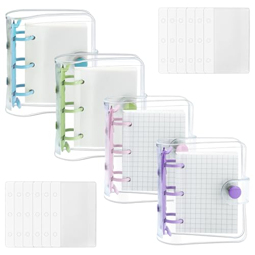 Mini couverture transparente à 3 anneaux étanche avec poches PVC souples et rabat