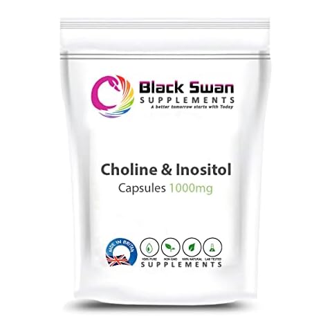 Black Swan Choline & Inositol 1000mg Capsules for Healthy Nervous System, Glowing Skin and Energy Boost - Natural Supplement (120 caps) Cover