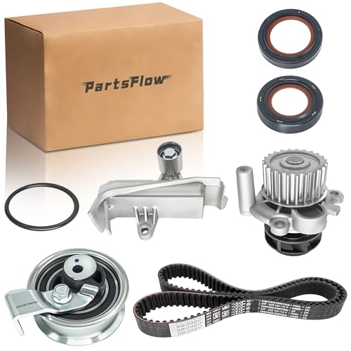 Partsflow Timing Belt KIT W/Water Pump Compatible With 2001-2005 VW Volkswagen Passat AUDI A4 Quattro 1.8L Turbo