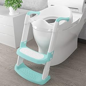 Potty Training Seat with Step Stool Ladder, Gentle Monster Toddler Potty Training Toilet for Kids Boy Girl Baby…