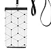 Hexagon Line Art Grain Illustration Pattern Phone Wallet Purse Hanging Mobile Pouch Black Pocket