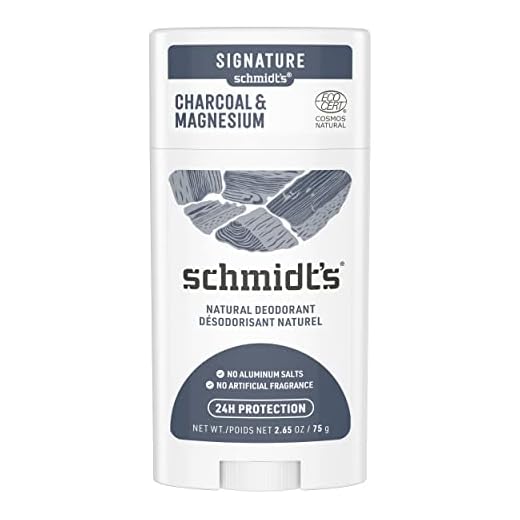Schmidt's Desodorante en Barra Vegano y Natural 24h Sin Aluminio Sin Fragancia Carbón y Magnesio 58ml