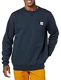 carhartt felpa girocollo pocket, loose fit, felpa uomo, blu navy, xl