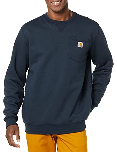 Carhartt Men's Crewneck Pocket Sweatshirt (Regular and Big & Tall Sizes), New Navy, 2X-Large