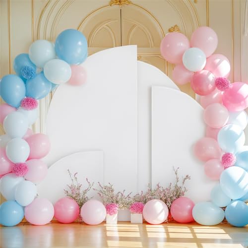 Image of GarveeHome Half Moon Arch Cover Backdrop Spandex Fitted Wedding Arch Stand Cover Double Sided Half Top Stretchy Backdrop Cover for Birthday Party Baby Shower Graduation Decorations