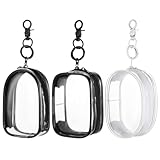 3 PCS Mini Clear Pouch with Keychain, Small Clear Travel Makeup Bag Figure Display Bag with Zipper, Portable Storage Pouch, Mini Zipper Pouches for Cosmetics Coin Organizer Showing off Blind Boxes