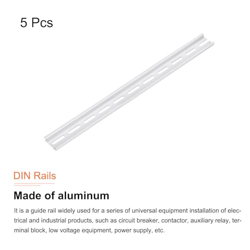 QUARKZMAN 5 Stück Aluminium Schiene, Reihenklemmen Hutschiene Metall DIN Schienenmontage für Verteilerschrank Schaltschrank Einbau (33.02cm Lang, 35mm Breit, 1.03mm Hoch)