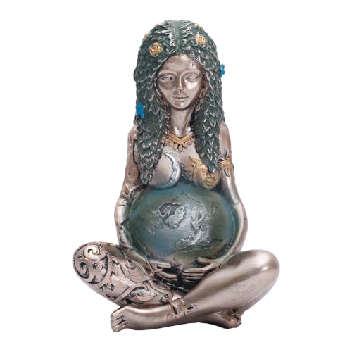 SHOWFEICAT Goddess Statue, Gaia Statue Mother Earth Nature Moon Statues, Resin Witchy Spiritual Figurine Home Room Decor Garden Decoration Earth Day Decoration