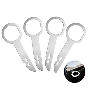 UKOFEW Herramientas Extraccion Radio Coche,4 Piezas Llaves de ExtracciÃ³n de Radio,Aceros Inoxidables Llave de Desbloqueo de Radio de Coche Compatible con la MayorÃ­a de Las Radios de Coche