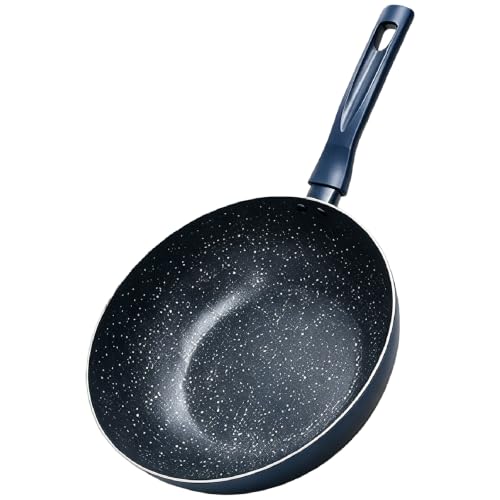 CYPHERTAN NonStick Wok 11''/5QT Woks & Stir-fry Pans Nonstick Granite Wok Pan Deep Frying Pan, Compatible with All Stovetops (Navy Blue) - image 1