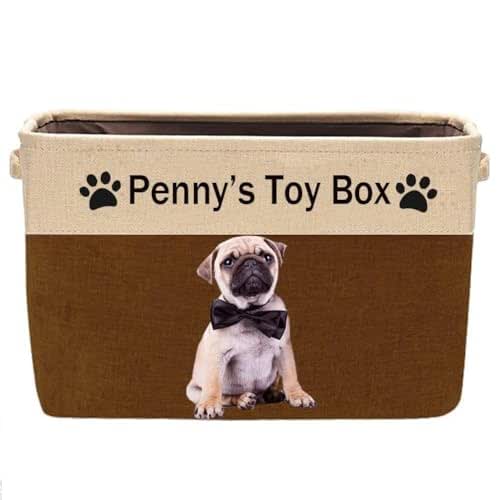 Personalized Dog Toy Box Storage Custom Dog Basket with Pet