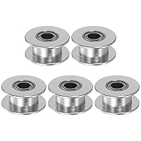 Sourcing Map 2pcs 2GT Idler Pulley 3mm Bore 18mm Dia. Aluminum Timing