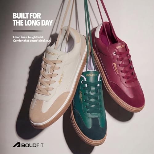 Image of Boldfit Sneakers for Men Casual Stylish Sneakers for Man with Premium PU Leather Upper, Cushioned Insole, Padded Collar, Breathable Lining & TPR Grip Sole Everyday Wear Shoes for Men Klunys Elite