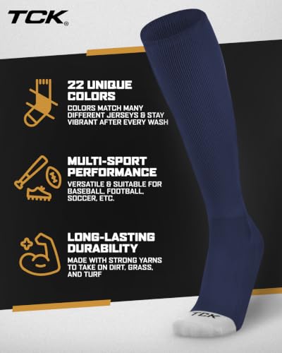 Image of Prosport Baseball Socks & Softball Socks, Kids & Adult Knee High Tube Sock