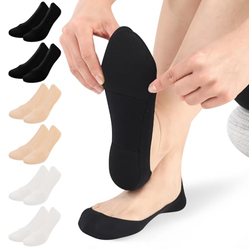 Image of No Show Socks Women with Sponge 6 Pairs Cushioned Sole