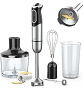 KOIOS 800W Immersion Hand Blender, Multifunctional 5-in-1 Low Noise Stick Mixer, 9-Speed, Stainle...