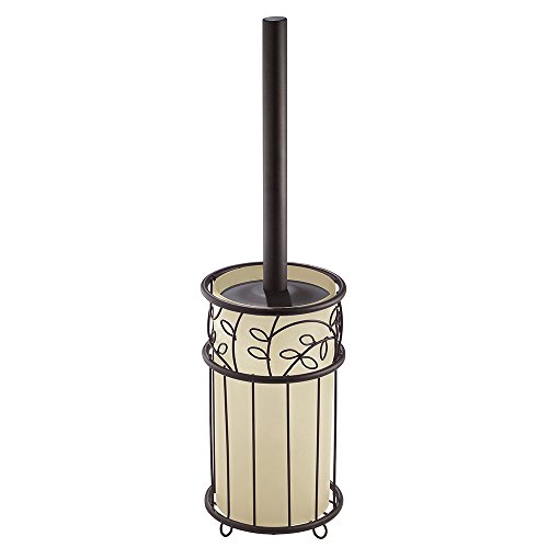 iDesign Twigz Toilet Bowl Brush and Holder for Bathroom Storage - Vanilla/Bronze