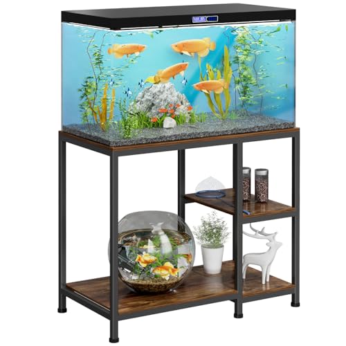 VyGrow Aquarium Stand 40 Gallon, Heavy Duty Fish Tank Stand 93 x 47 x 80 CM, Free Standing Aquarium Wood Shelves 330KG Load Capacity for Storing Fish Rank Accessories, Fish Feed, Decorations