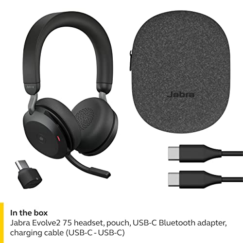 (Renewed) Jabra Evolve2 75 PC Wireless On Ear Headset with 8-Microphone Technology - Dual Foam Stereo Headphones with Advanced Active Noise... - Image 7