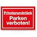 Produktbild Komma Security Privatgrundstück - Parken Verboten Schild Parkverbotsschild Grundstück - Parkverbot Halteverbot Privatgrund - Hinweisschild Verbotsschild abgestellte Fahrzeuge