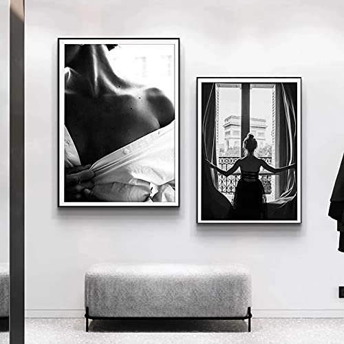 Toile impressions d'art silhouette femme au style galerie d'art contemporaine