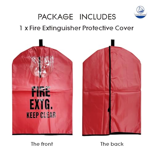 Image of Heavy Duty Fire Extinguisher Cover with Window - Fire Protective Sleeve from Scuffs & Scratches Accessories (12 inch W x 21 inch L(Fit for 4-12LB))