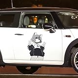 YUNEX 16.9' Large Cute Wolf Furry Loli Car Stickers Anime Decals for Auto Body Windshield Truck Caravan Waterproof (B)
