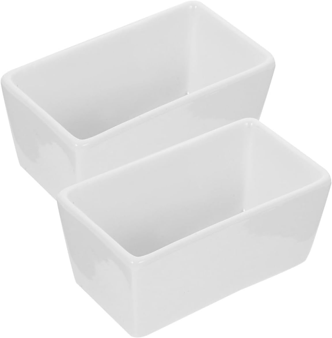 PRETYZOOM 2pcs Ceramic Sugar Jar Elegant Rectangular Sugar Container for Coffee and Tea Versatile Porcelain Holder for Cubes and Candies Farmhouse Kitchen Storage and Stylish Design