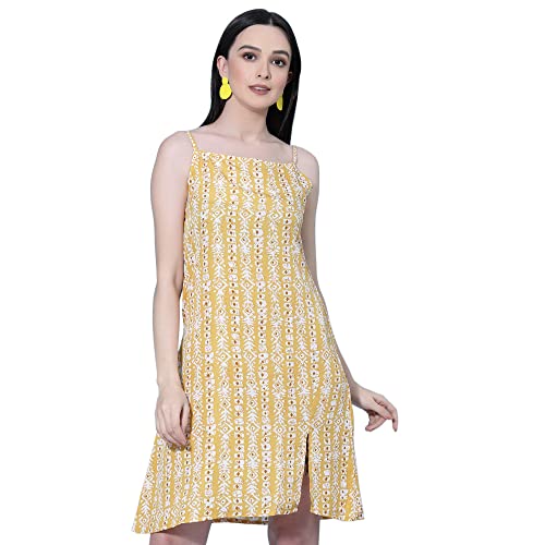 Image of OOMPH! Women's Fit And Flare Mini Sleeveless Floral Beach Dress For Slipon