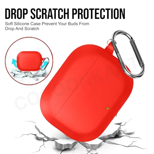Image of Soft Silicone Case Cover Compatible for OnePlus Nord Buds 3r (2025) -Red