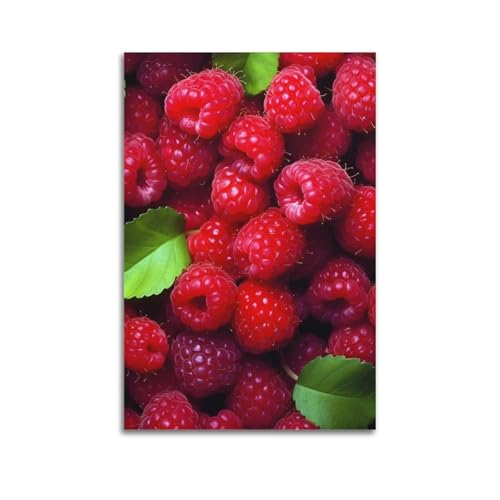Poster framboises rouges 60 x 90 cm pour raviver un mur blanc triste