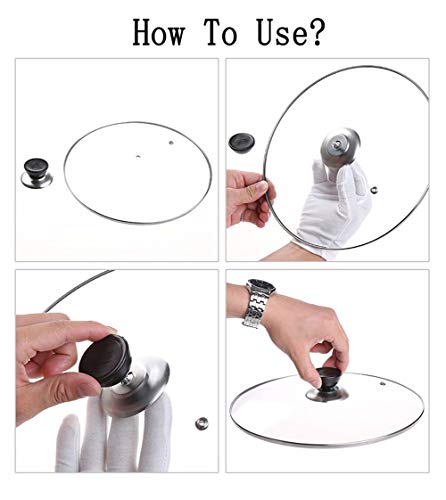 Universal Pot Lid Cover Knob Handle, Heat-Resistant Pot Pan Lids Knob,Cooking Pot Pan Lids Replacement Knob Lifting Handle Home Kitchen Cookware Replacement Parts (Set of 4) 5 Gallery Image