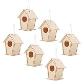 Hemobllo Kit de 6 Casas de Pájaros de Madera sin Pintar Pequeño Tamaño...