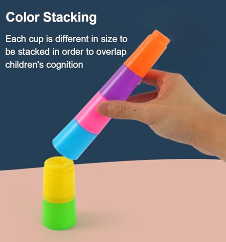 Image of VGRASSP Ring Toss Game Toy for Kids - Mini Quoits Ring Throwing, Stacking Indoor and Outdoor Game Set - 8 Cups with Spring Hand Figure, 8 Multicolor Rings, 1 Base - Color As Per Stock