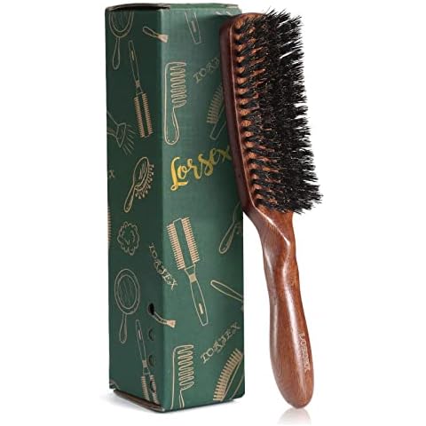 LORSEX Cepillo de pelo con cerdas de jabalí para desenredar y peinar Cover