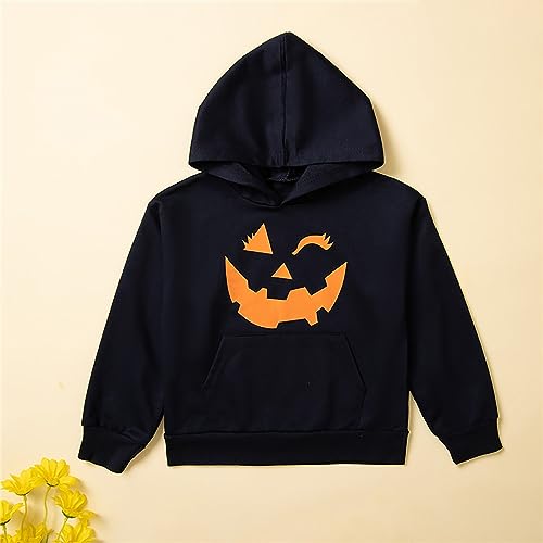 Boys Girls Pumpkin Sweatshirt Long Sleeve Kids Halloween Clothes Toddler Tops Hooded Pullover for 1~6T2