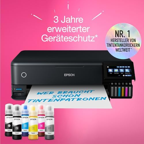 Bild 4 - Epson EcoTank ET-8550 Fotodrucker für kreative Enthusiasten, ultrakomfortables A3+-Format, 6-Farb-Tinten, 5-Wege-Medienmanagement, Wi-Fi Direct und Ethernet, Touchscreen