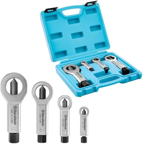 4-Piece Heavy Duty Nut Splitter Set - Metal Nut Cracker Tool For Removing Stuck & Broken Nuts