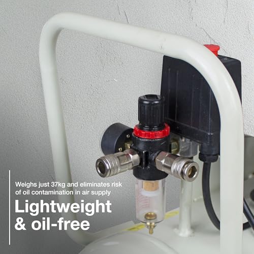 Hyundai 50L Portable Air Compressor 2HP Oil Free Direct Drive, 11CFM 118psi Low Noise Electric Compressor for DIY, Workshop & Air Tools